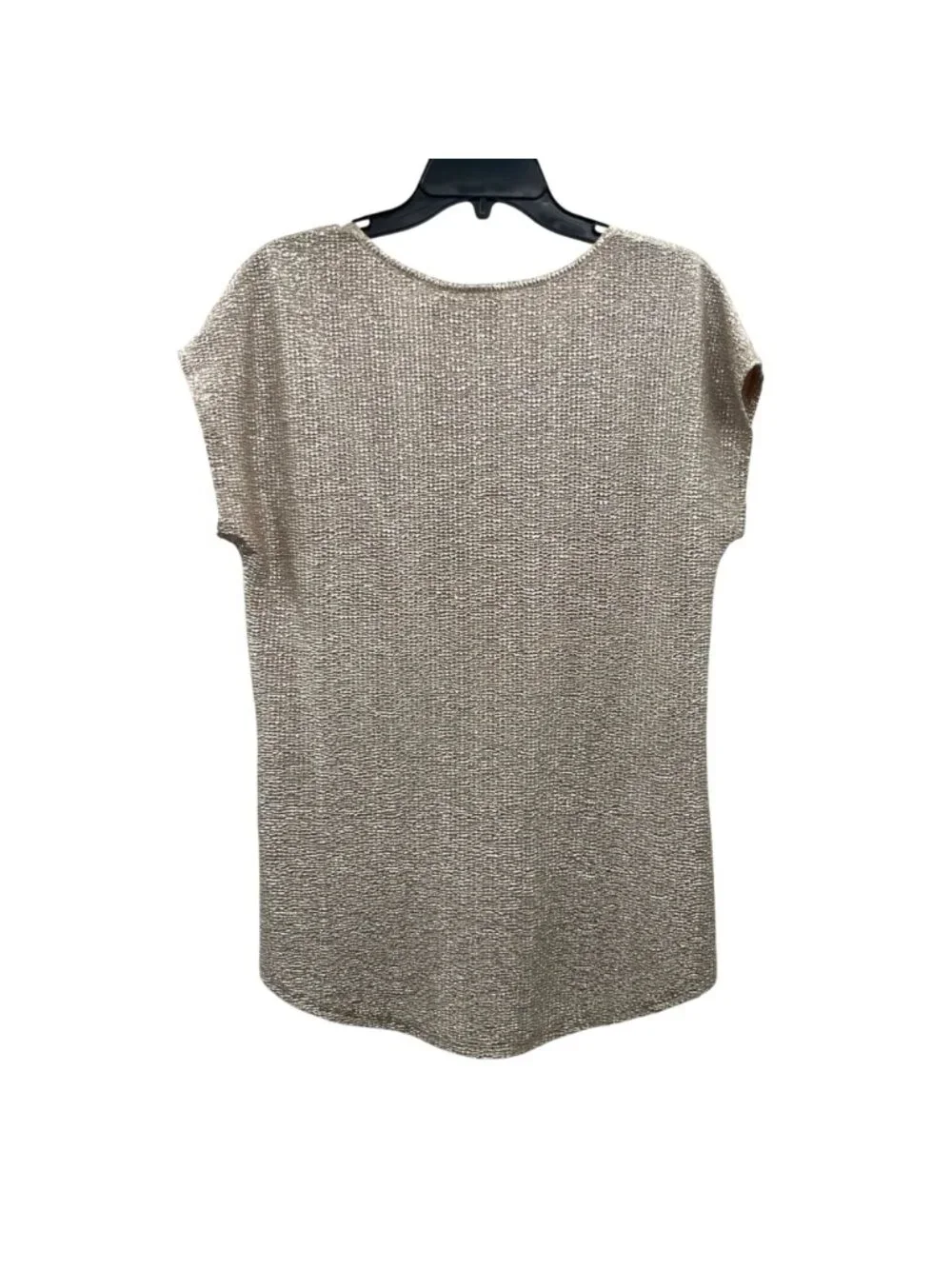 NEW Chicos Sierra Shimmer Tee Champagne Metallic Womens 1 M - Picture 2 of 15